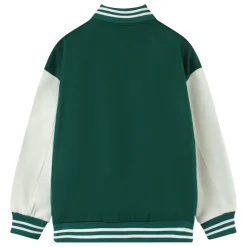 Veste Teddy Bicolore Vert Fonce
