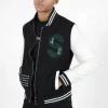 Veste Teddy Universitaire Noir