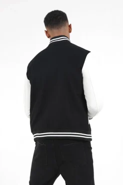 Veste Teddy Universitaire Noir