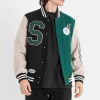 Veste Universitaire Bicolore Noir