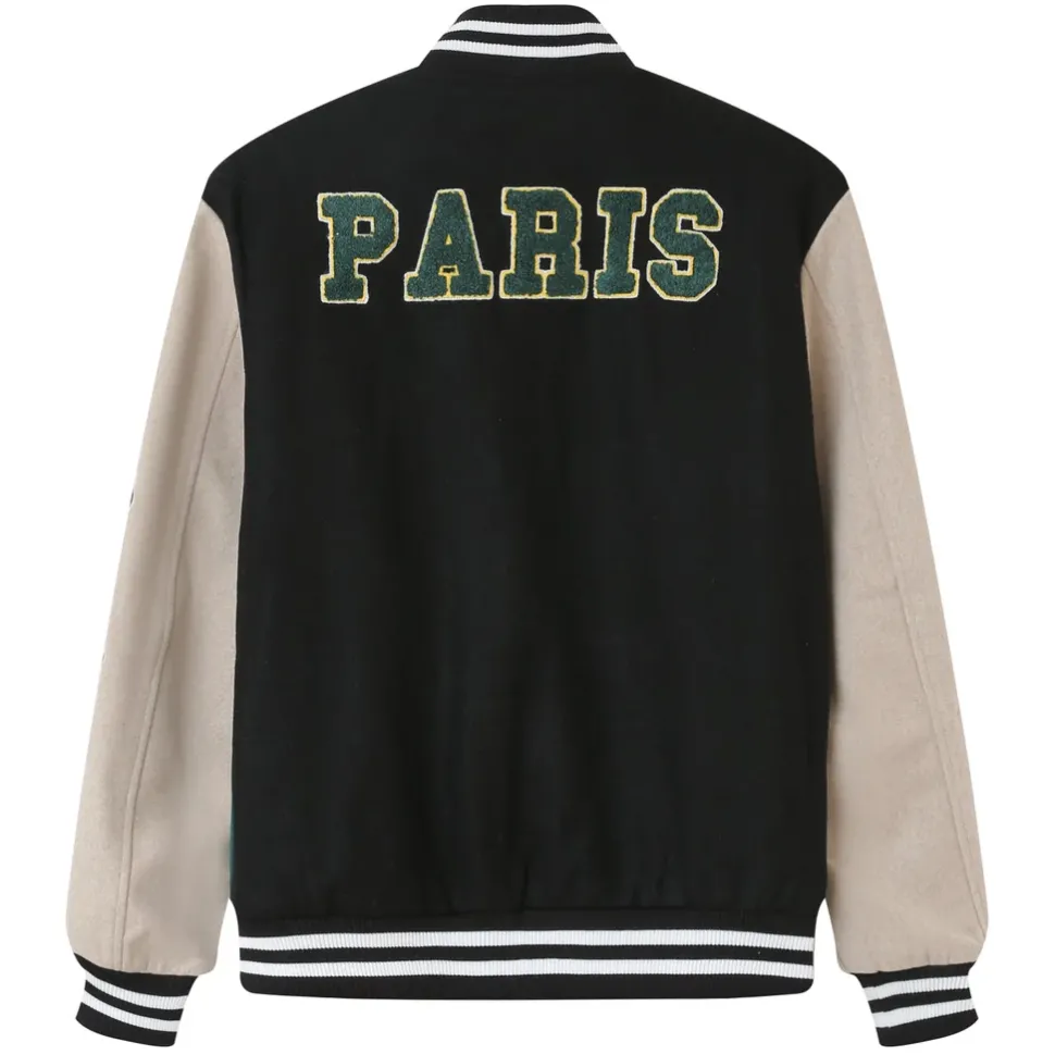 Veste Universitaire Bicolore Noir