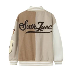 Veste Universitaire Bicolore Beige