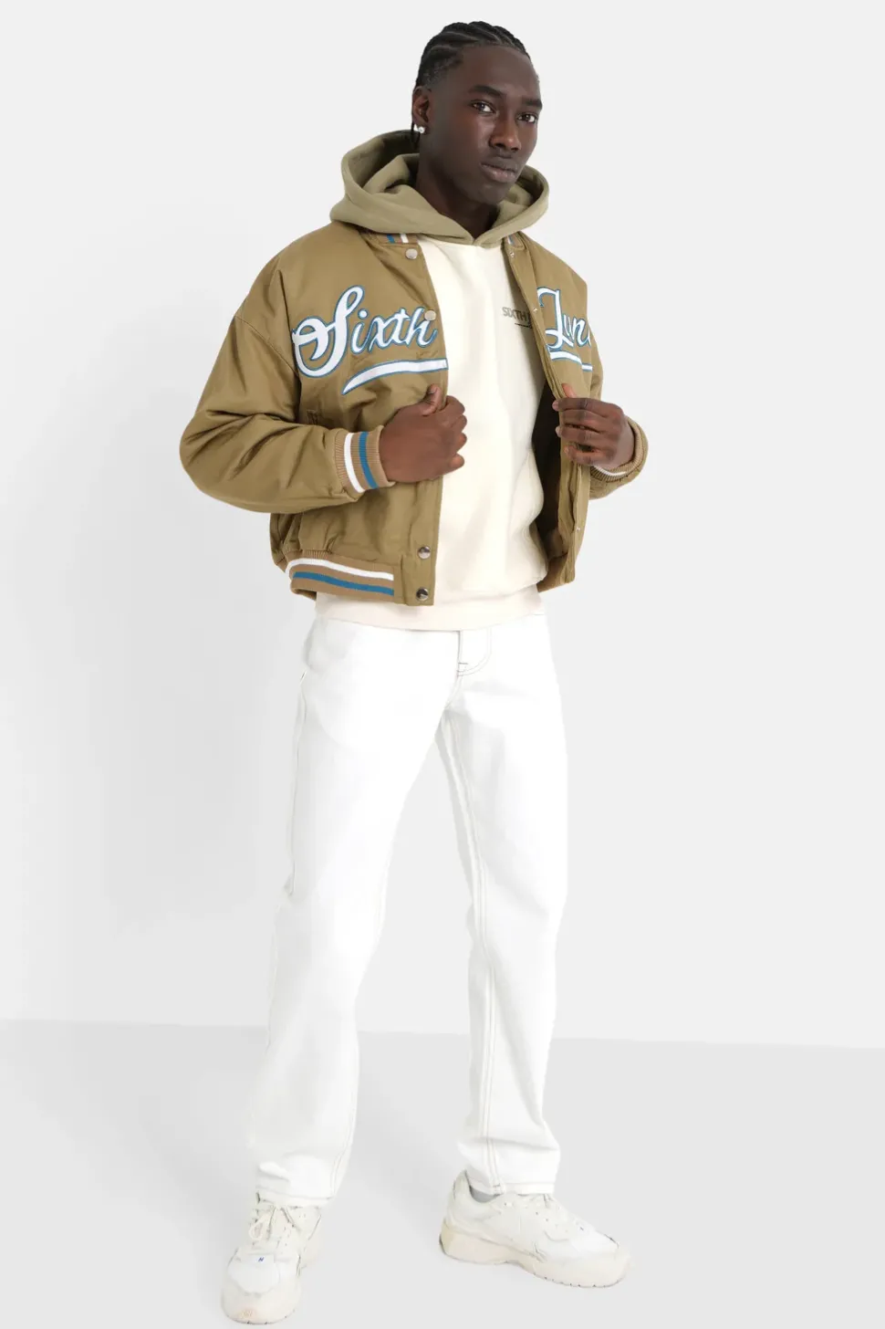 Veste Universitaire Brodee Vert Kaki