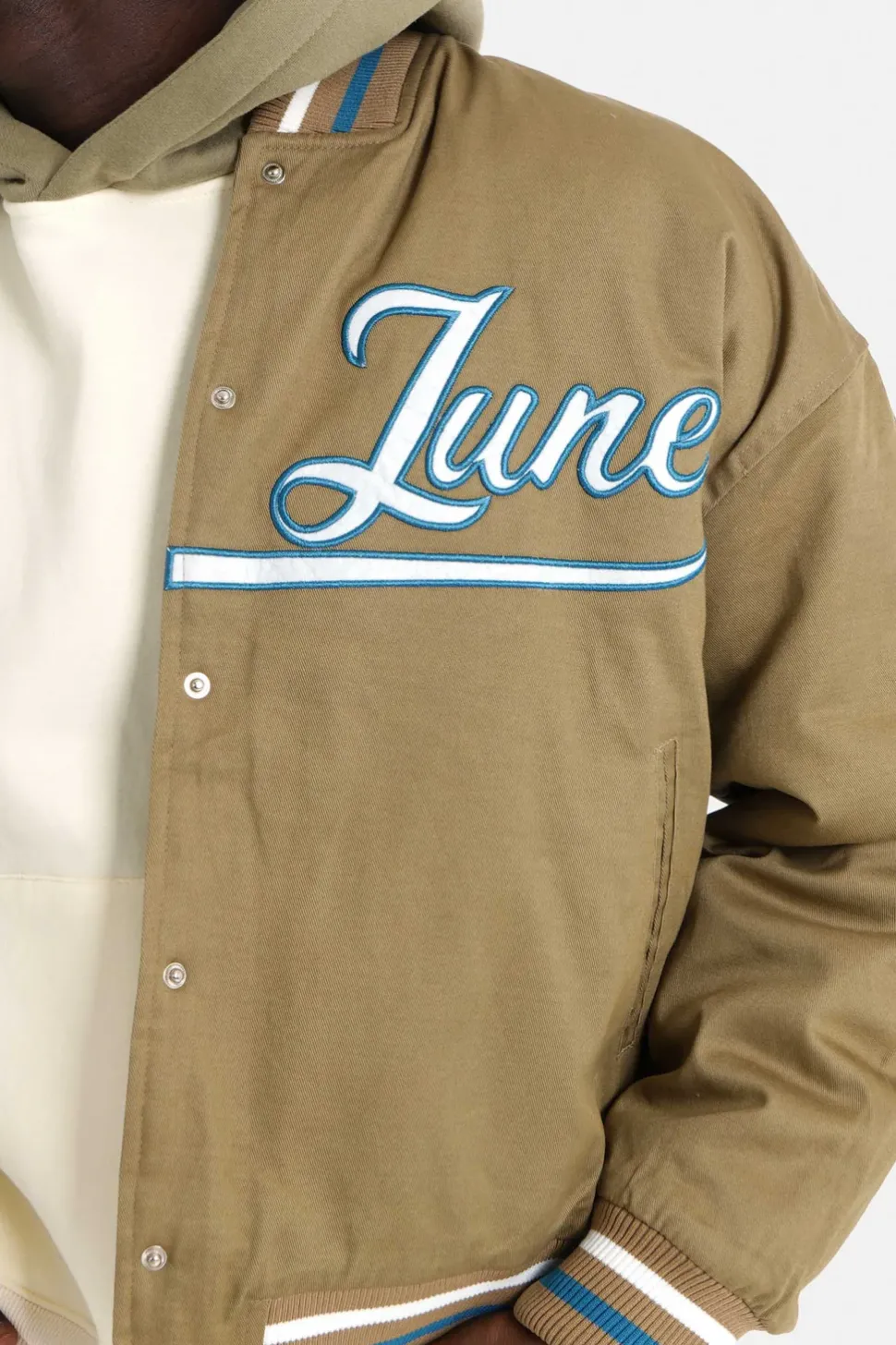 Veste Universitaire Brodee Vert Kaki