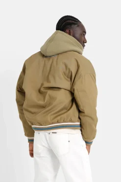 Veste Universitaire Brodee Vert Kaki