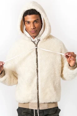 Veste Velours Sherpa Reversible Beige