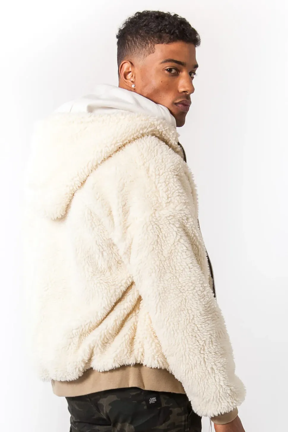 Veste Velours Sherpa Reversible Beige